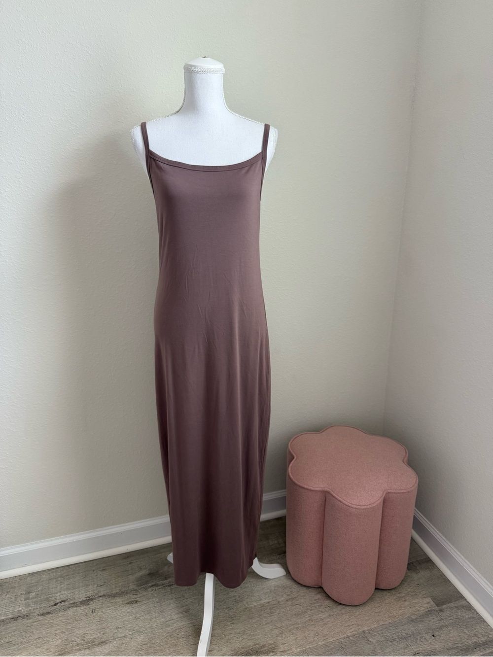 Aritzia Mauve Brown Maxi Slip Dress
